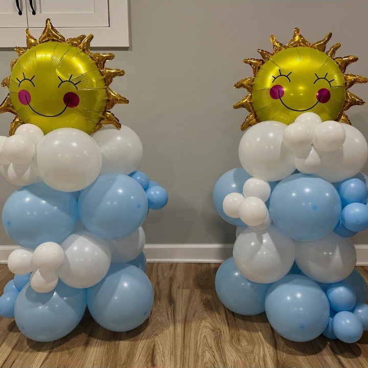Sunshine and clouds balloon columns